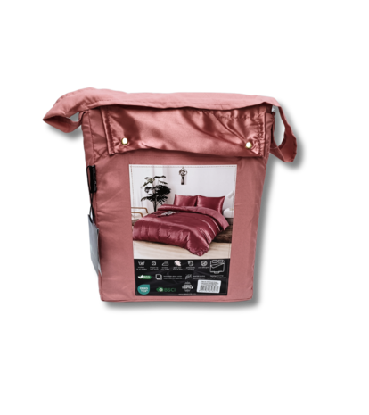 Beauty Silk Glänzender Satin-Bettbezug Rosenholz