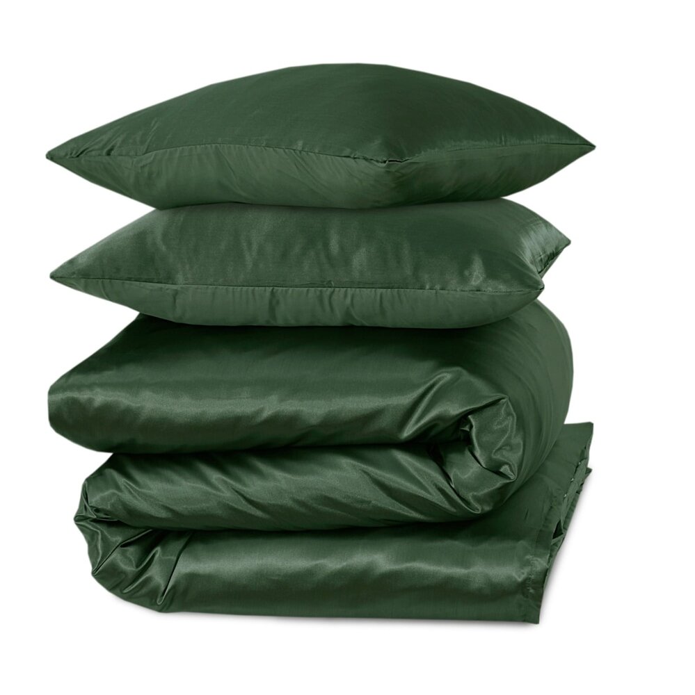 Beauty Silk Glänzender Satin Bettbezug Grün Beauty Silk Glänzender Satin Bettbezug Grün