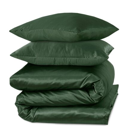 Beauty Silk Glänzender Satin Bettbezug Grün Beauty Silk Glänzender Satin Bettbezug Grün