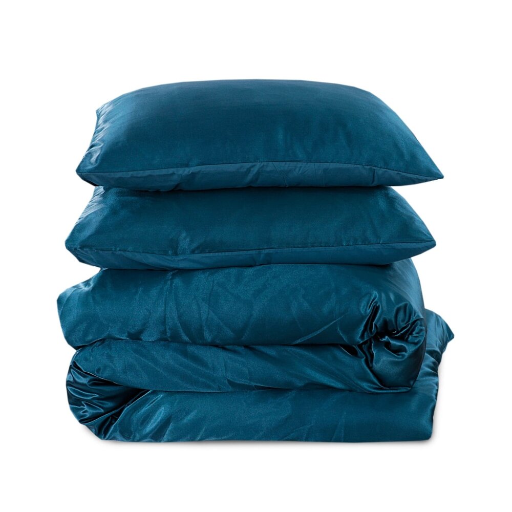 Beauty Silk Shiny Satin Duvet Cover Petrol Blue Beauty Silk Shiny Satin Duvet Cover Petrol Blue