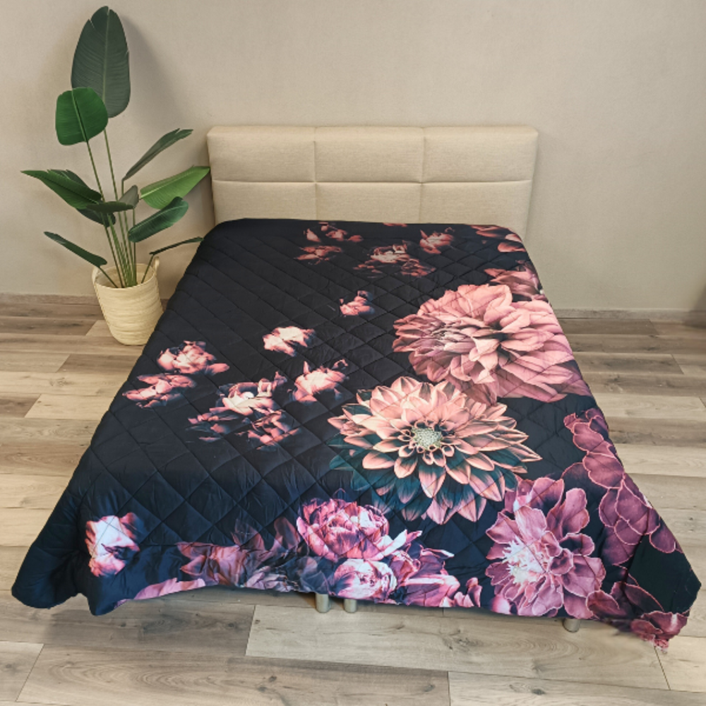 Overige Merken Tagesdecke Baumwollsatin Bed of Roses - Doppelseitige Tagesdecke