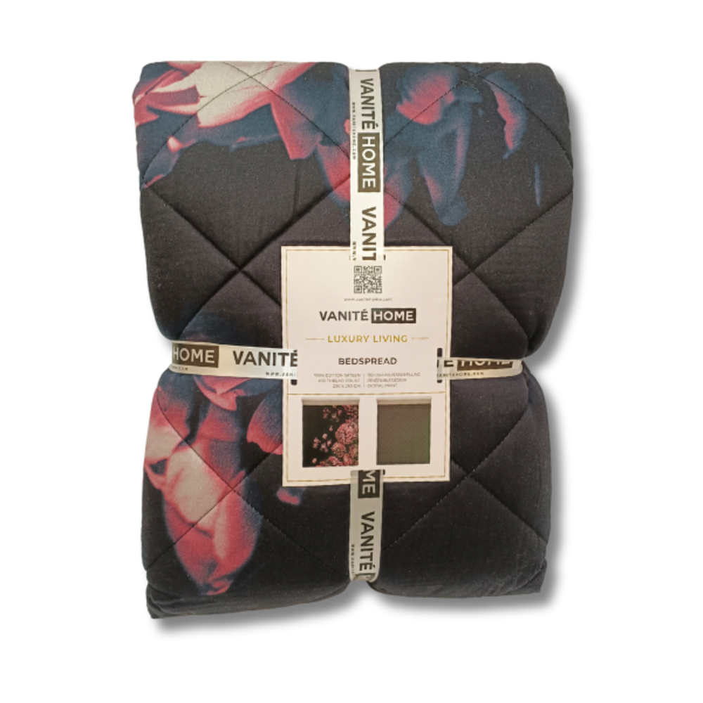 Overige Merken Tagesdecke Baumwollsatin Bed of Roses - Doppelseitige Tagesdecke