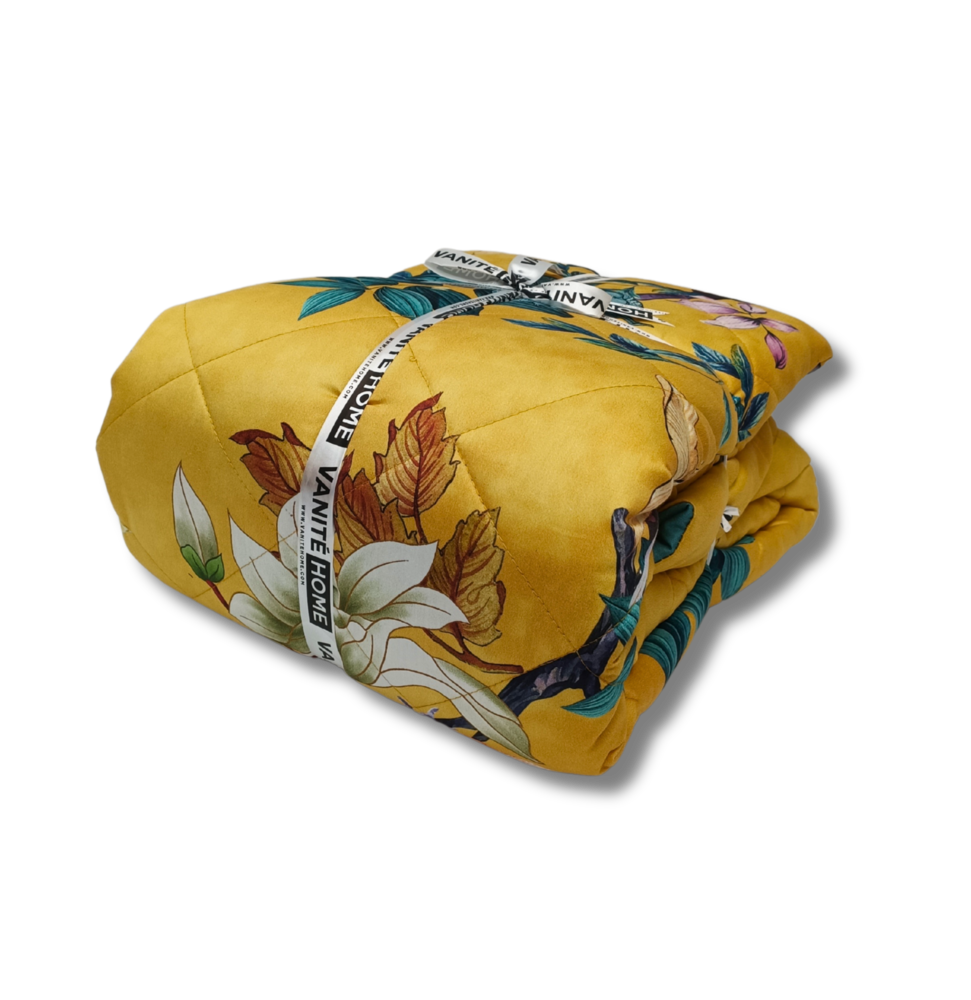 Overige Merken Easy Dekbed Zomer Dreamy Floral Yellow Blue - Katoen Satijn Bedsprei