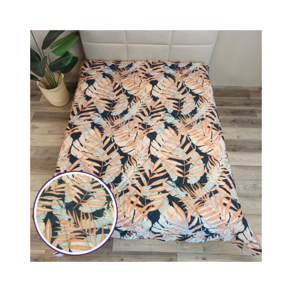 Overige Merken Tagesdecke aus Baumwollsatin „Tropical Escape“ – doppelseitige Tagesdecke – 200 TC