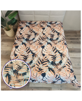 Overige Merken Cotton Satin Bedspread Tropical Escape - 230x250 cm - Double-sided!