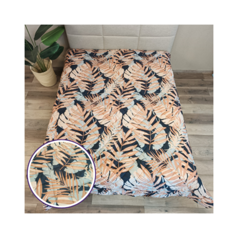 Overige Merken Tagesdecke aus Baumwollsatin „Tropical Escape“ – doppelseitige Tagesdecke – 200 TC