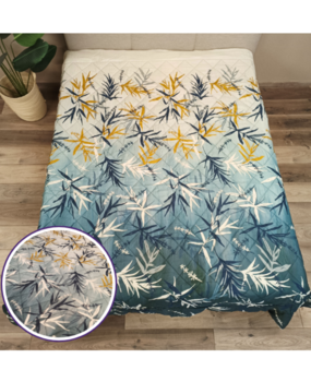 Overige Merken Tagesdecke aus Baumwollsatin „Raining Daffodills“ – 230 x 250 cm – doppelseitig!