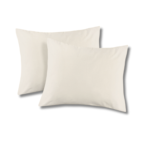 Beau Maison Set of 2 Cotton Pillowcases Cream - Breathable, Anti-Allergic & OEKO-TEX Certified! Beau Maison Set of 2 Cotton Pillowcases Cream - Breathable, Anti-Allergic & OEKO-TEX Certified!