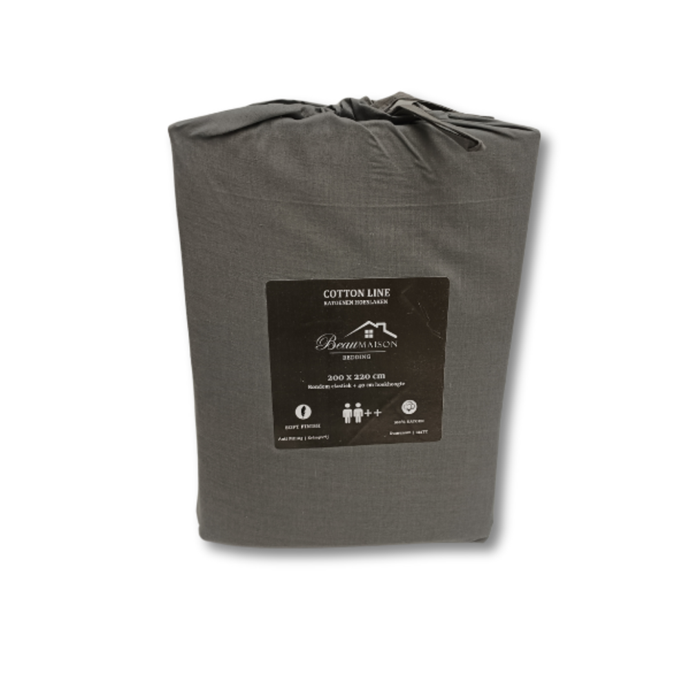 Beau Maison Baumwoll-Spannbetttuch Anthrazit – tiefe, stilvolle Farbe mit nachhaltiger Verpackung und OEKO-TEX-Zertifizierung Beau Maison Baumwoll-Spannbetttuch Anthrazit – tiefe, stilvolle Farbe mit nachhaltiger Verpackung und OEKO-TEX-Zertifizierung