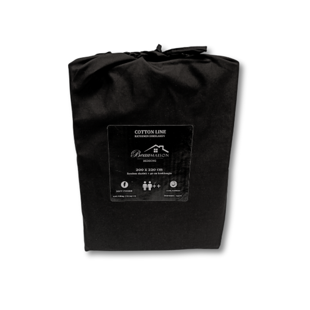 Beau Maison Schwarzes Spannbettlaken von Beau Maison – langlebig, antiallergisch und perfekt sitzend Beau Maison Schwarzes Spannbettlaken von Beau Maison – langlebig, antiallergisch und perfekt sitzend