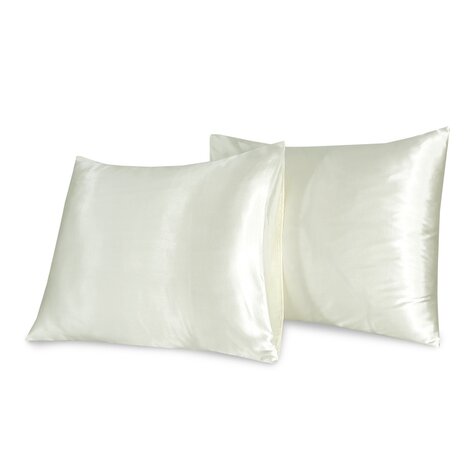 Beauty Silk Kussenslopen Satijn Crème - 2 stuks