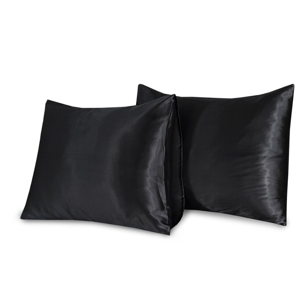 Beauty Silk Gobelinkissen Satin Black - 2 Stück