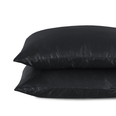 Beauty Silk Tapestry cushions Satin Black - 2 pieces