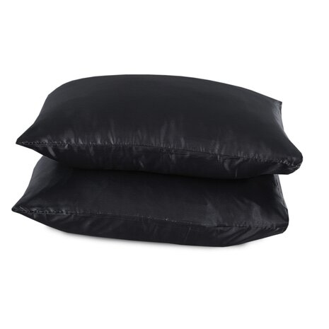Beauty Silk Tapestry cushions Satin Black - 2 pieces