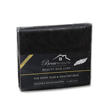 Beauty Silk Tapestry cushions Satin Black - 2 pieces