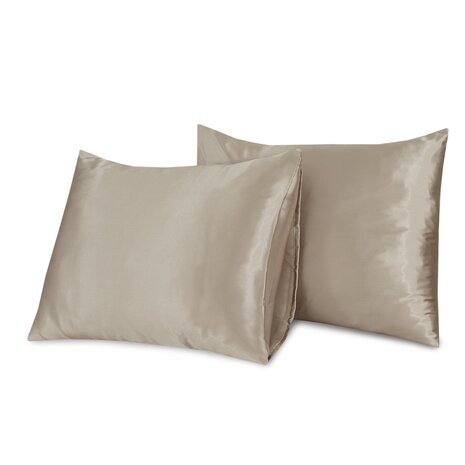 Beauty Silk Satijnen Kussenslopen Taupe / Champagne 2 stuks