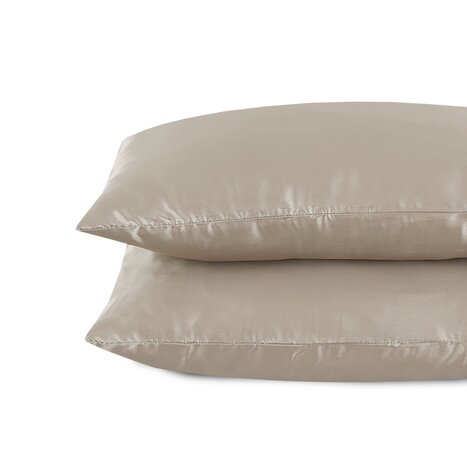 Beauty Silk Satijnen Kussenslopen Taupe / Champagne 2 stuks