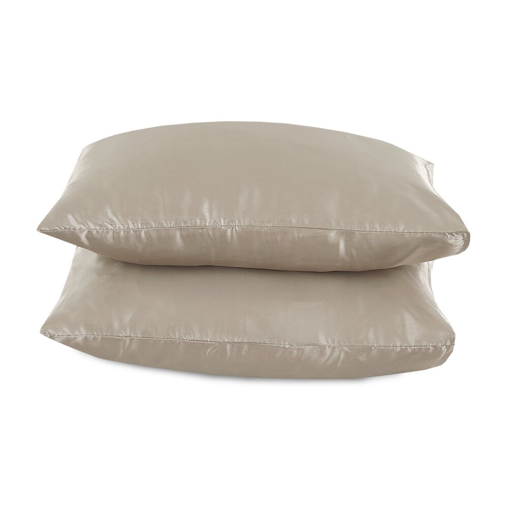 Beauty Silk Satin Pillowcases Taupe / Champagne 2 pieces Beauty Silk Satin Pillowcases Taupe / Champagne 2 pieces