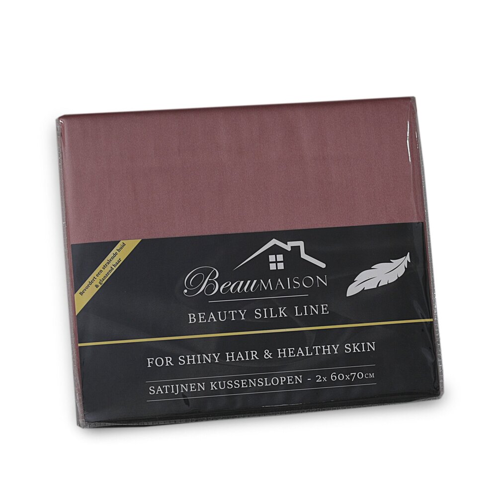 Beauty Silk Kussenslopen Satijn Oudroze - 2 stuks Beauty Silk Kussenslopen Satijn Oudroze - 2 stuks