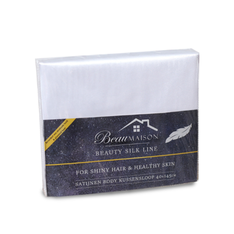 Beauty Silk Satin Body Pillow Pillowcase White | 40x145 cm