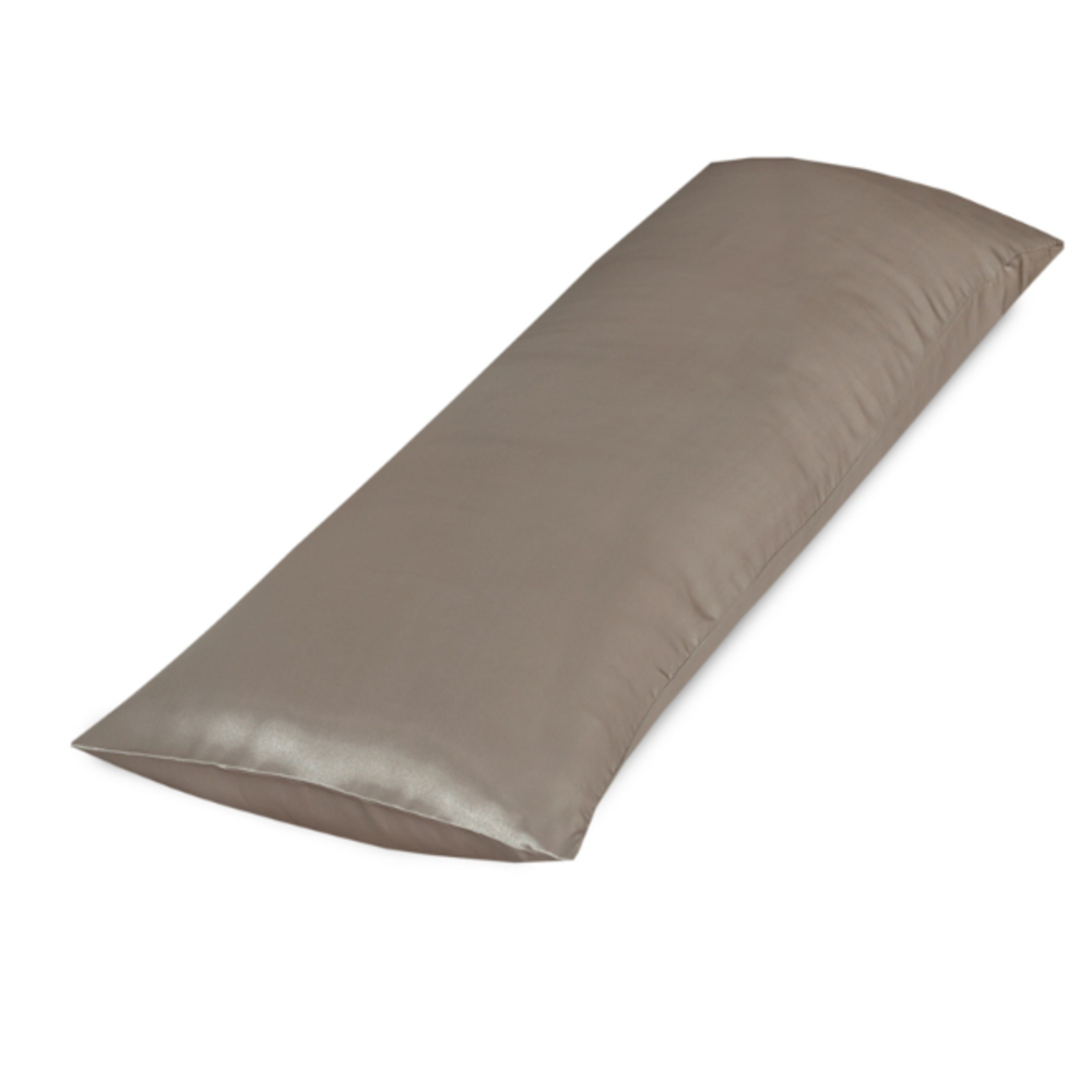 Beauty Silk Satijnen Body Pillow Kussensloop Taupe | 40x145 cm