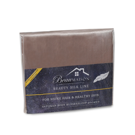Beauty Silk Satin Body Pillow Case Taupe | 40x145 cm