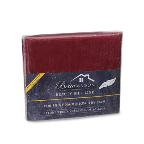 Beauty Silk Satin Body Pillow Cover Burgundy | 40x145cm