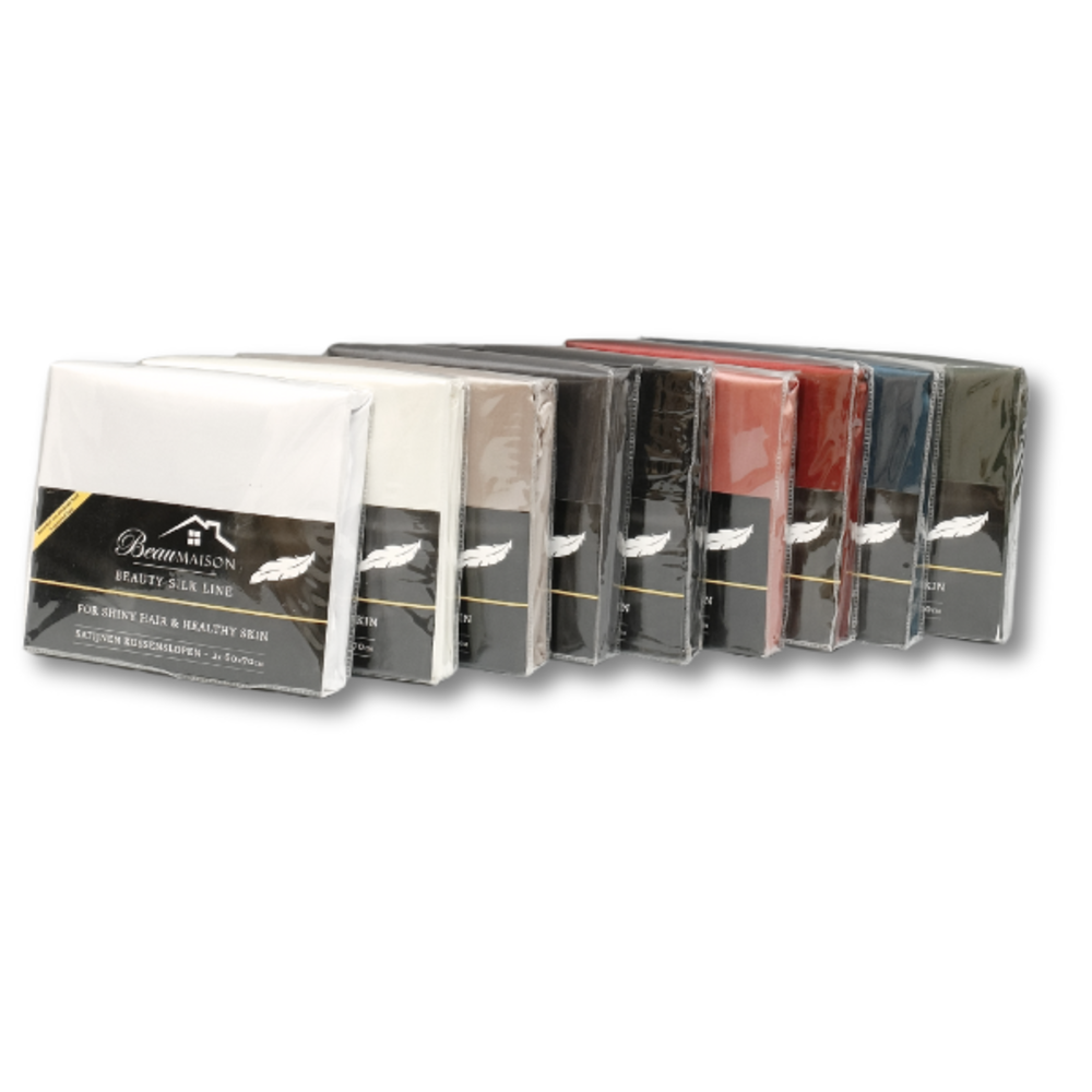 Beauty Silk Gobelinkissen Satin Black - 2 Stück