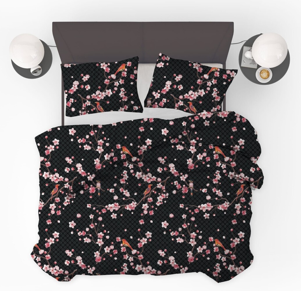 Beau Maison Japon Black Fertigbettdecke / Bettdecke ohne Bezug