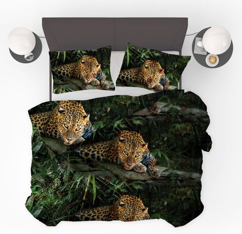 Beau Maison Jungle Leopard Black Kant en Klaar Dekbed / Dekbed Zonder Overtrek