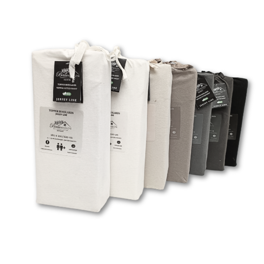 Beau Maison Topper Fitted Sheet Jersey Cream Beau Maison Topper Fitted Sheet Jersey Cream