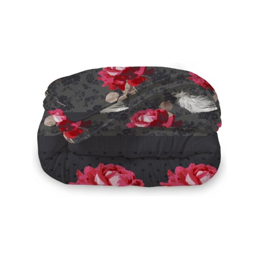 Beau Maison Roses Black Red Kant en Klaar Dekbed / Dekbed Zonder Overtrek Beau Maison Roses Black Red Kant en Klaar Dekbed / Dekbed Zonder Overtrek