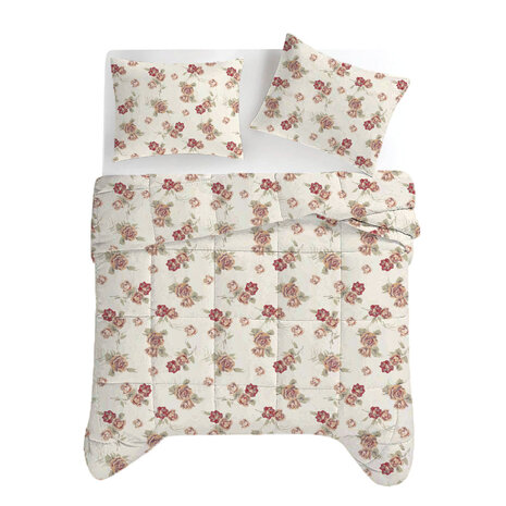 Beau Maison Flowers Diamond Pink Kant en Klaar Dekbed / Dekbed Zonder Overtrek