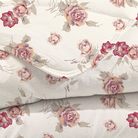 Beau Maison Blumen Raute Rosa Fertigbettdecke / Bettdecke ohne Bezug