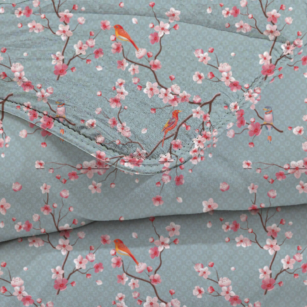 Beau Maison Japon Blue Kant en Klaar Dekbed / Dekbed Zonder Overtrek