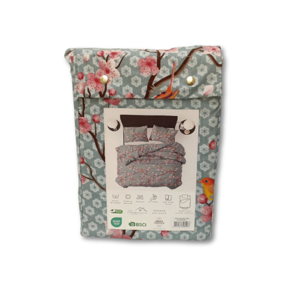 Beau Maison Japan Blauer Mikrofaser-Bettbezug