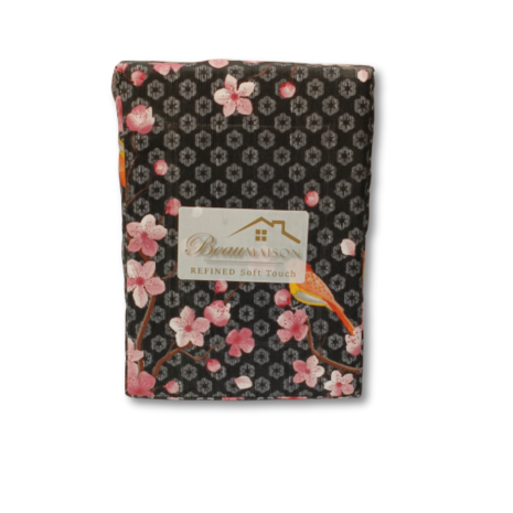 Beau Maison Japanischer schwarzer Mikrofaser-Bettbezug