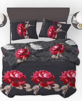 Beau Maison Dekbedovertrek Roses Black Red