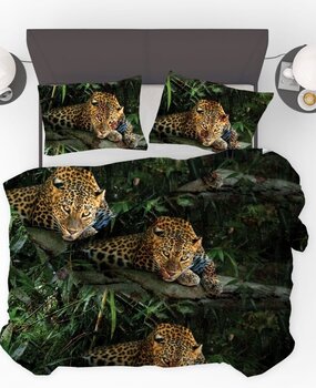 Beau Maison Dekbedovertrek Jungle Leopard Black