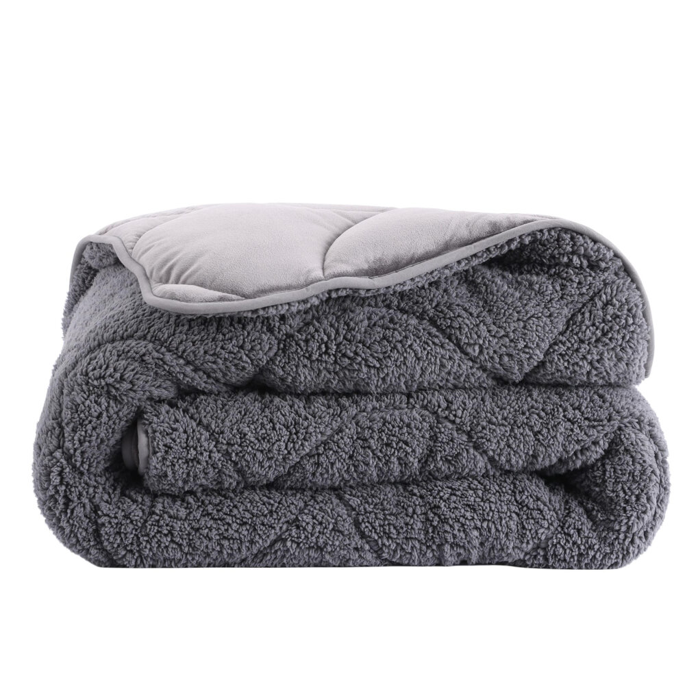 Beau Maison Velvet Sherpa Comfort Dekbed All Year – Luxe 2-in-1 Dekbed - Grey