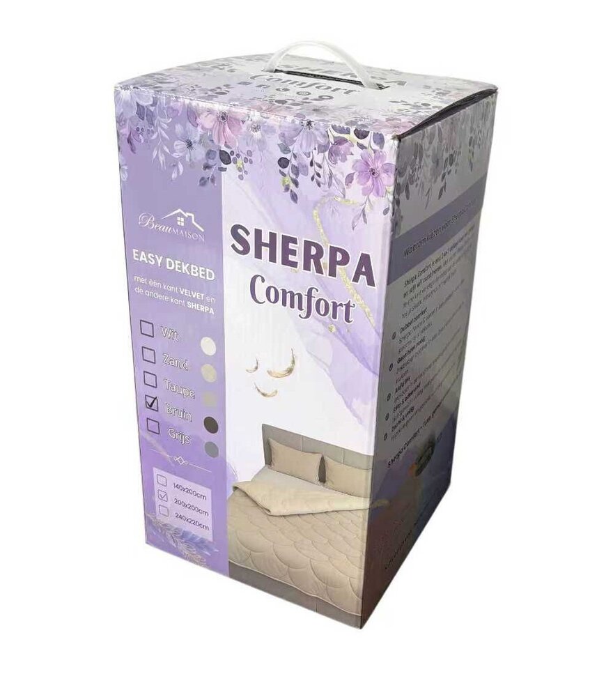 Beau Maison Velvet Sherpa Comfort Dekbed All Year – Luxe 2-in-1 Dekbed - Pearl White