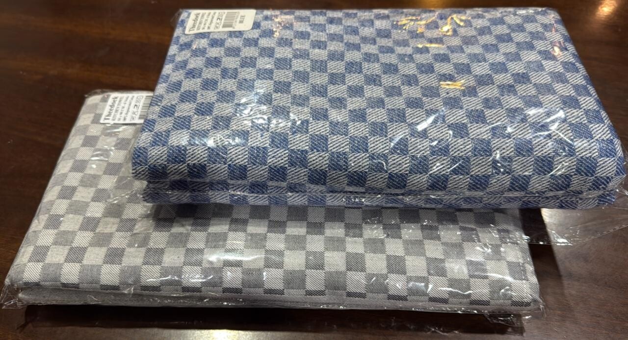 Beau Maison Set van 6 Theedoeken royaal - 50x90 cm - 100% Katoen - Grijs of Blauw