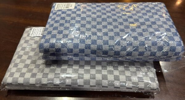 Beau Maison Set van 6 Theedoeken royaal - 50x90 cm - 100% Katoen - Grijs of Blauw