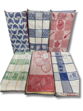 Stock 90 grams - Set van 6 luxe Theedoeken - 100% Katoen