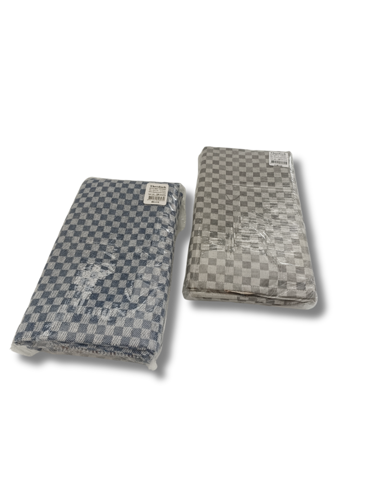 Beau Maison Set van 6 Theedoeken royaal - 50x90 cm - 100% Katoen - Grijs of Blauw