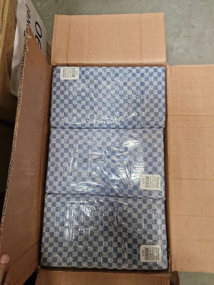 Beau Maison Set van 6 Theedoeken royaal - 50x90 cm - 100% Katoen - Grijs of Blauw