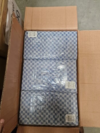 Beau Maison Set van 6 Theedoeken royaal - 50x90 cm - 100% Katoen - Grijs of Blauw