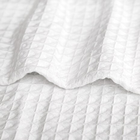 Beau Maison Waffle Fabric Duvet Cover White - 100% Cotton