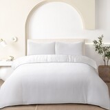 Beau Maison Waffle Duvet Cover White