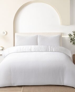 Beau Maison Waffle Duvet Cover White